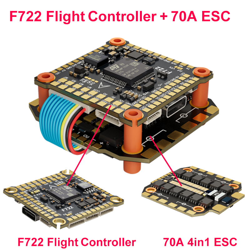 F722 Flight Controller - ชุดควบคุมการบิน DAKEFPV F722 60A Stack ICM42688P