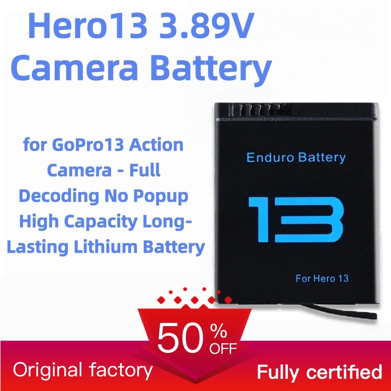 Drone With Camera - แบตเตอรี่กล้อง Hero13 3.89V สำหรับกล้องแอคชั่น GoPro13 -